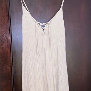 ✨BEIGE TIE UP MINI DRESS✨